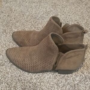 JustFab Taupe Ankle Booties